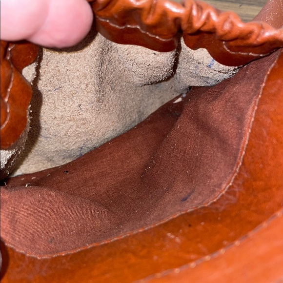 VTG B. Young Leather 70’s 80’s Western Neutral Zipper Clutch Purse Festival Chic - Picture 9 of 16